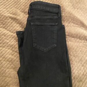 Good American Black Cropped Flare Jeans